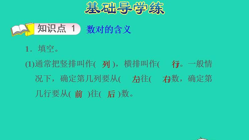 2022四年级数学下册第8单元确定位置第1课时用数对表示物体的位置习题课件苏教版第3页