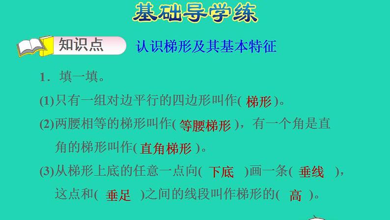 2022四年级数学下册第7单元三角形平行四边形和梯形第7课时认识梯形习题课件苏教版第3页