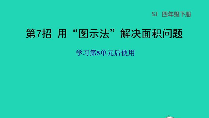 2022四年级数学下册第5单元解决问题的策略第7招用图示法解决面积问题课件苏教版第1页