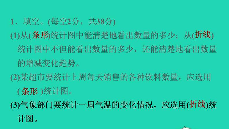 2022四年级数学下册第6单元数据的表示和分析阶段小达标10课件北师大版03