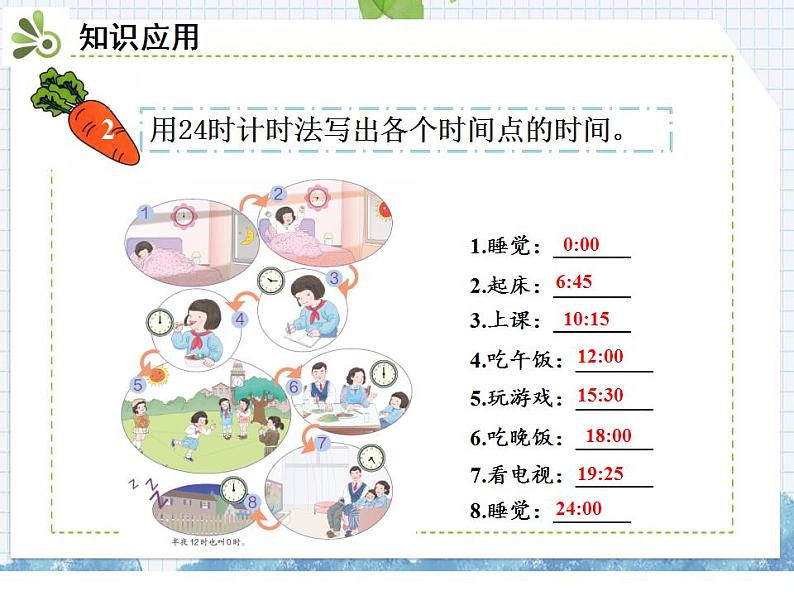 小学数学人教版三年级下6.2 24时计时法课件（20张PPT)07