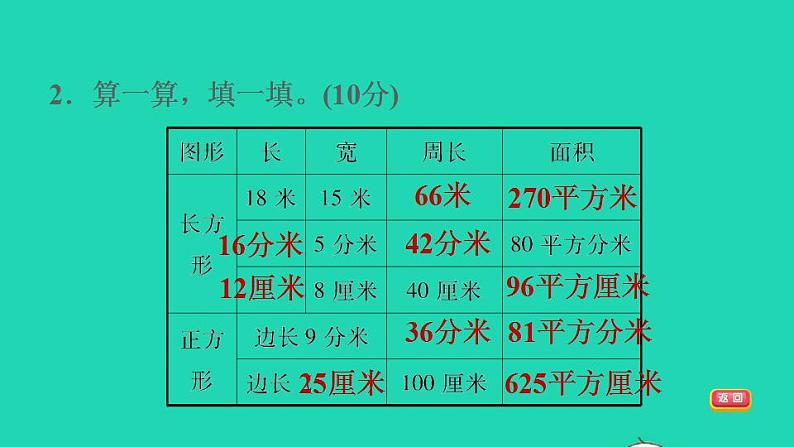 2022三年级数学下册第5单元面积阶段小达标9课件新人教版06