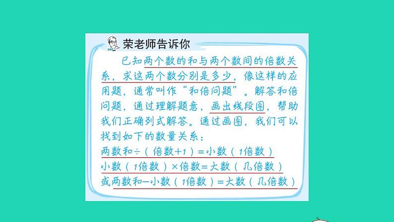 2022三年级数学下册第3单元解决问题的策略第9招用图示法解决和倍问题课件苏教版第2页