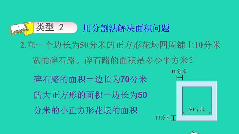 2022三年级数学下册第6单元长方形和正方形的面积第12招用数形结合思想解决面积问题课件苏教版第7页