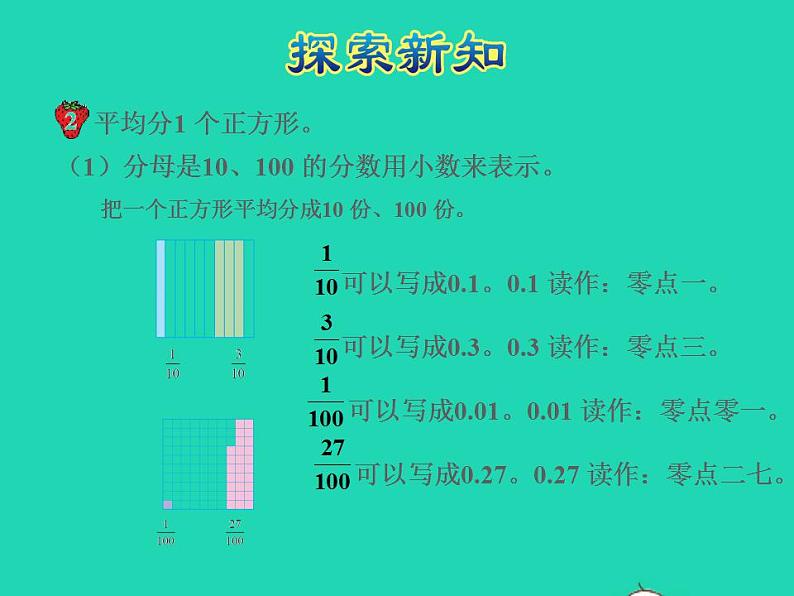 2022四年级数学下册第6单元小数的认识第2课时小数与分数的关系授课课件冀教版第7页