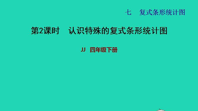 2022四年级数学下册第7单元复式条形统计图第2课时认识特殊的复式条形统计图习题课件冀教版第1页