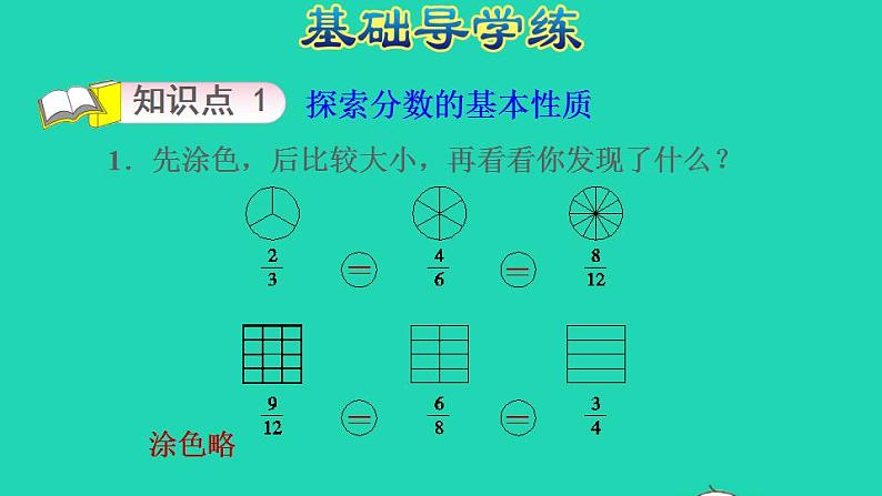 2022四年级数学下册第5单元分数的意义和认识第6课时探索并运用分数的基本性质习题课件冀教版03