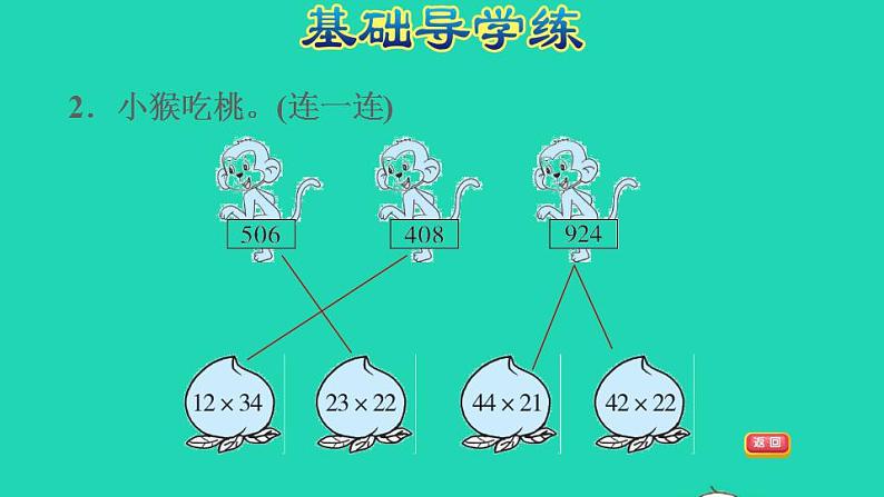 2022三年级数学下册第2单元两位数乘两位数第1课时两位数乘两位数不进位乘法习题课件冀教版04