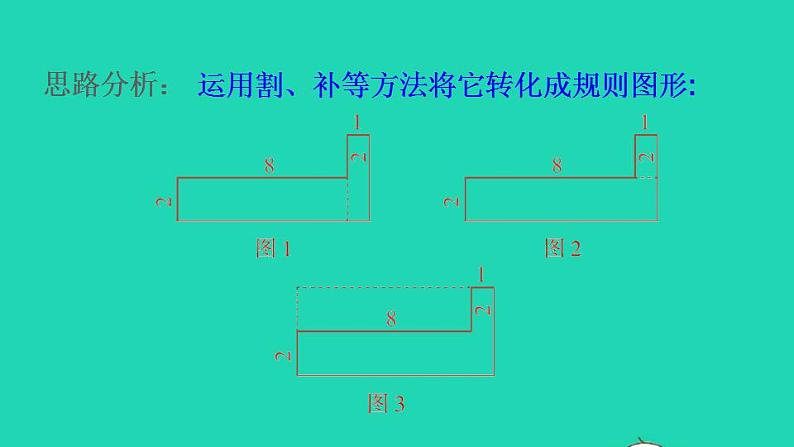 2022三年级数学下册第7单元长方形和正方形第8招用转化法求不规则图形的面积课件冀教版第4页