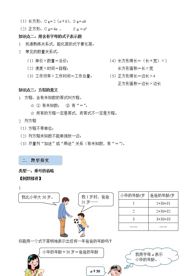 人教版四升五年级数学 第13讲  用字母表示数（讲义）【暑假衔接】02