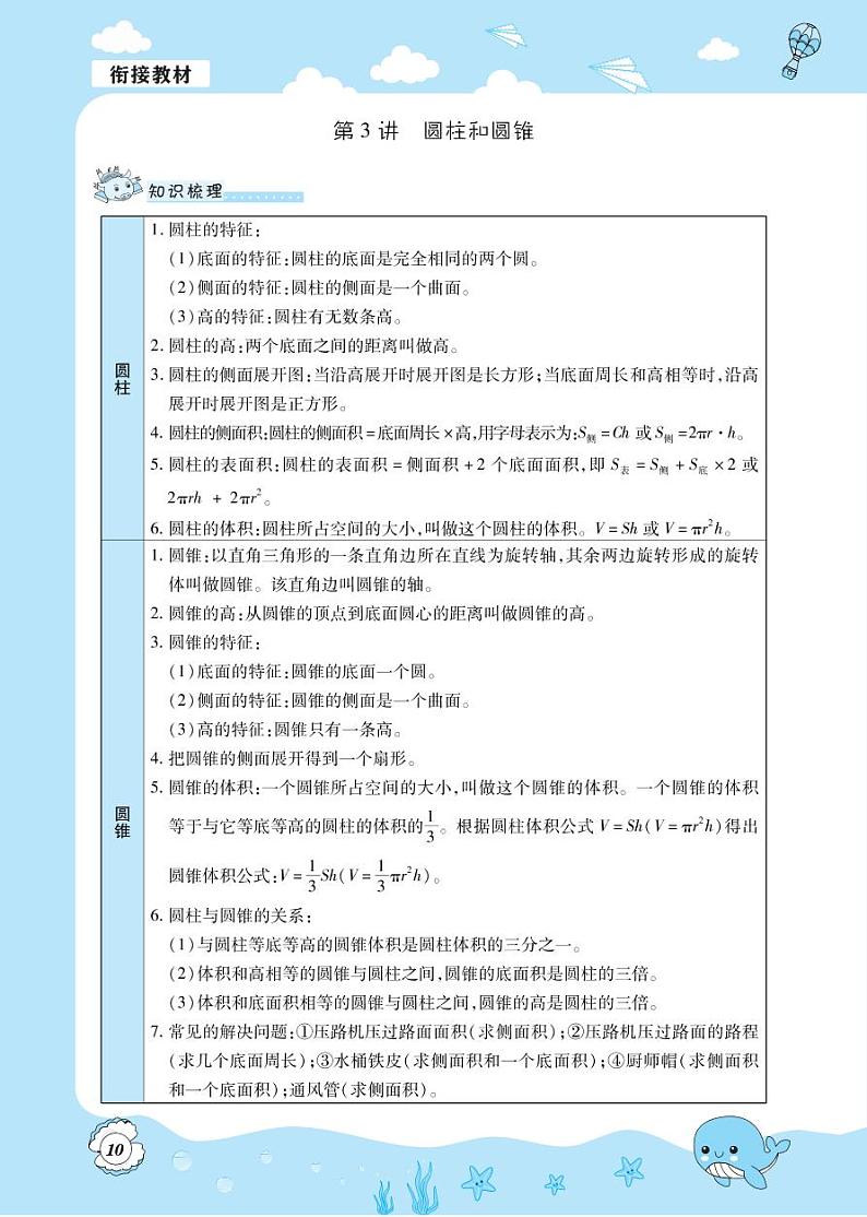 第3讲 圆柱和圆锥-6升7年级数学【小升初衔接教材】 试卷01