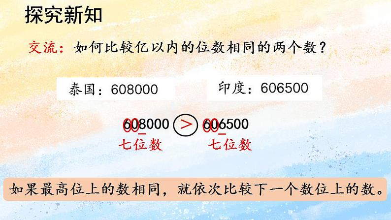 人教版4上数学 1.4 亿以内数的大小比较 课件+教案+练习07