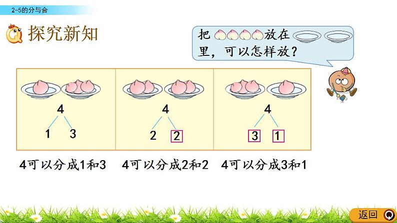 2022年苏教版一年级上册数学第七单元 7.1 2-5的分与合 课件+教案+学案+课时练习03