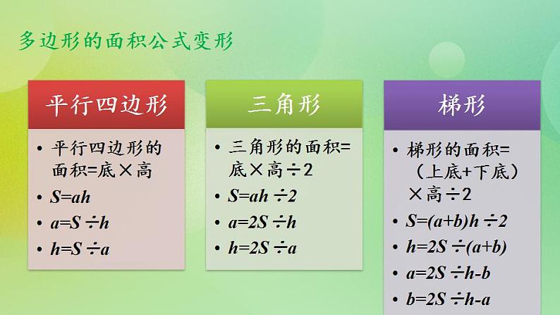 总复习4 多边形与组合图形的面积-北师大版数学五年级上册课件+练习05