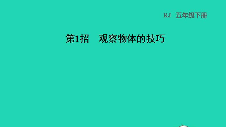 2022五年级数学下册第1单元观察物体三第1招观察物体的技巧课件新人教版01