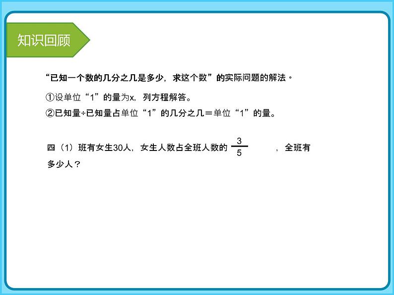 【专题复习课件】小学数学五年级下册-专题课件-分数除法解决问题（北师大版）第4页