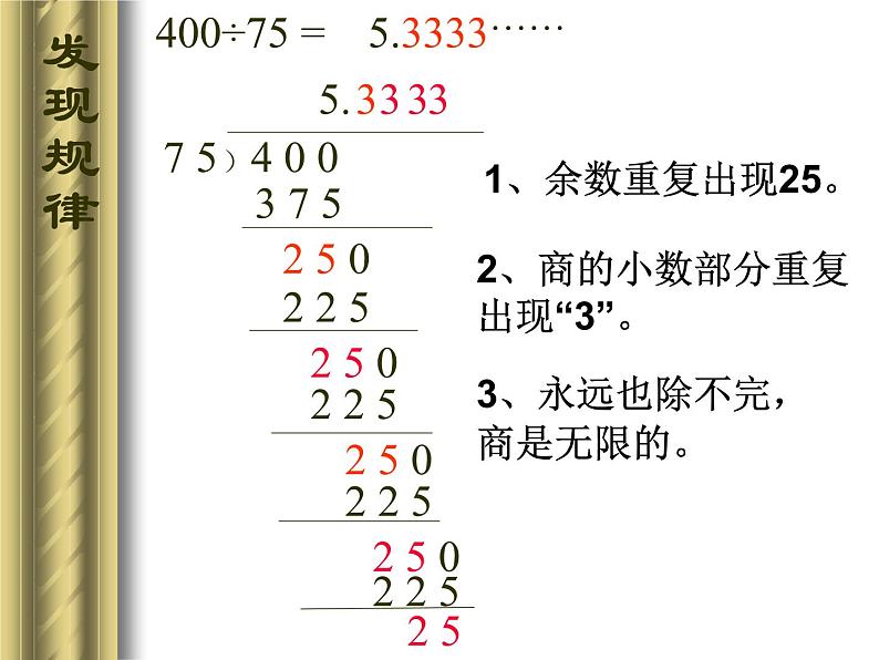 小学五年级上册数学循环小数 优质课件第3页