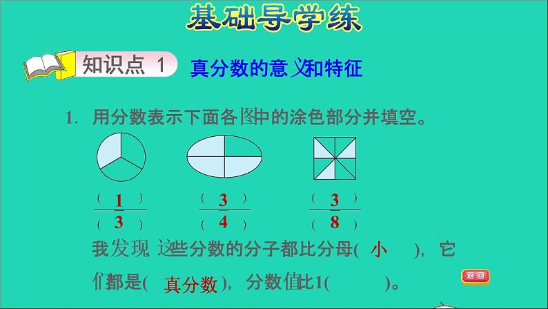 2022五年级数学下册四分数的意义和性质第4课时真分数和假分数习题课件苏教版第3页