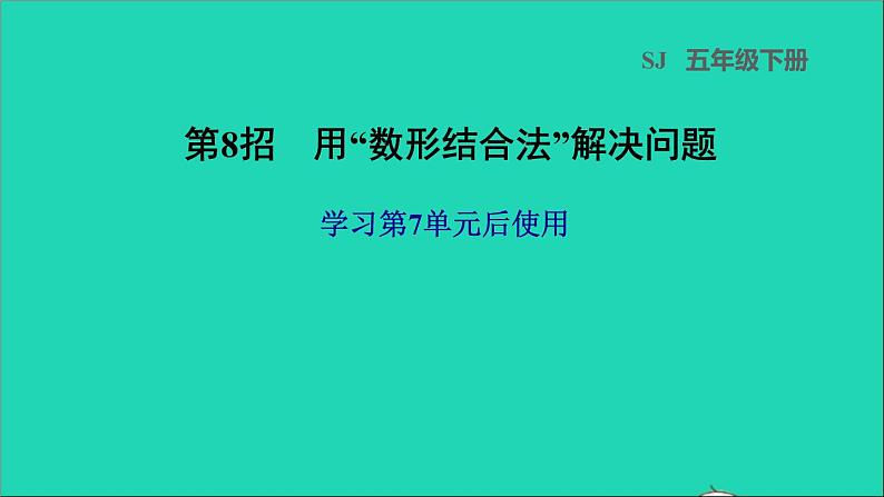 2022五年级数学下册七解决问题的策略第8招用数形结合法解决问题课件苏教版第1页