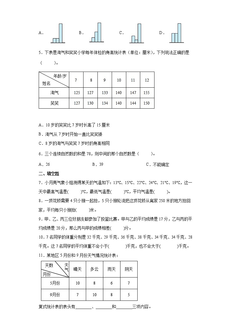 四年级数学苏教版上册第4单元复习《综合练习》1第2页