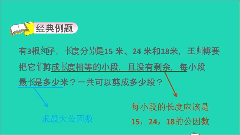 2022五年级数学下册三因数与倍数第11招应用最大公因数解决问题课件苏教版第3页