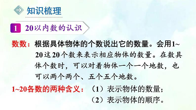北师大版  一年级上册数学课件-总复习第1课时 数与代数 优质课件第7页