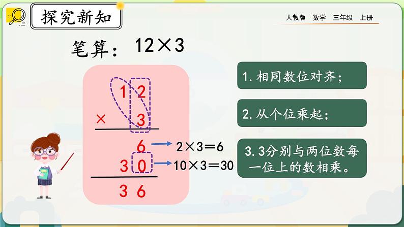 6.2.1《两、三位数乘一位数（不进位）的笔算》课件第5页