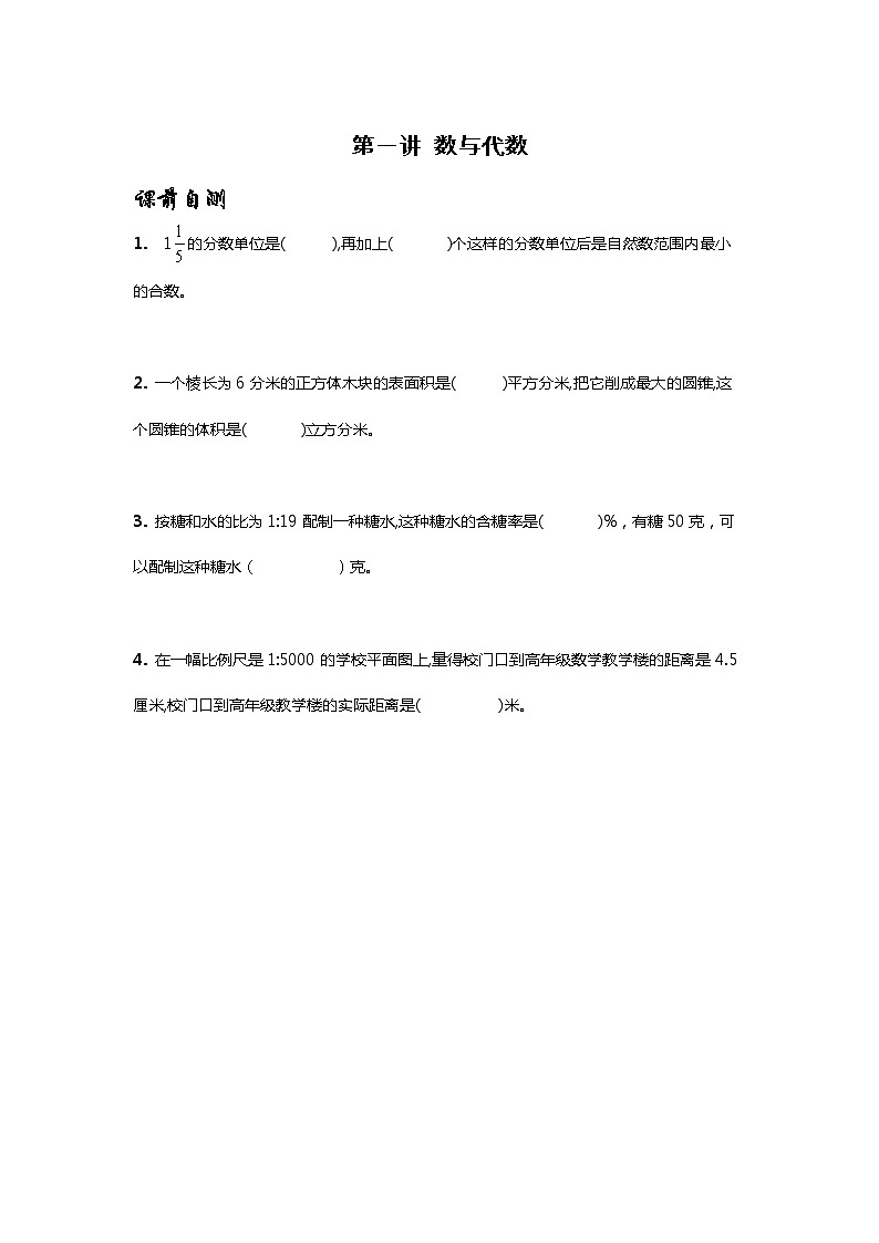 小升初专题讲义-数与代数（无答案）01