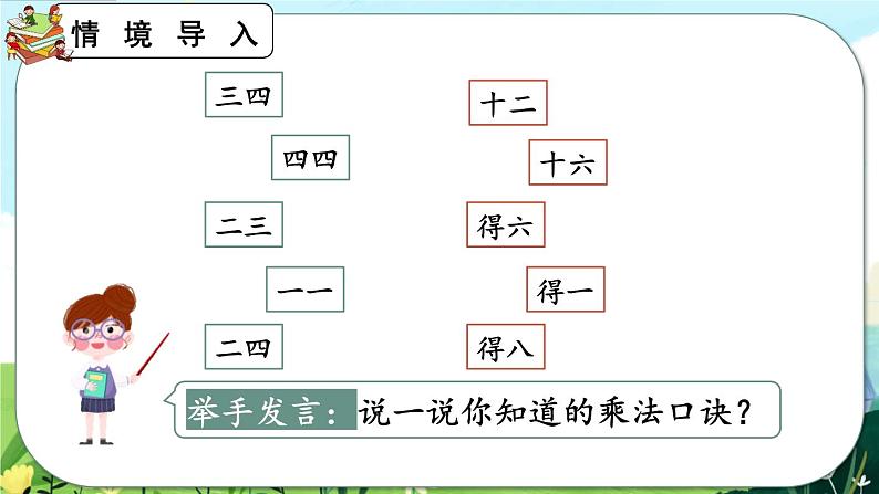 【最新教材插图】人教版数学二上 4.2.4《4和1的乘法口诀》课件+教案+练习02