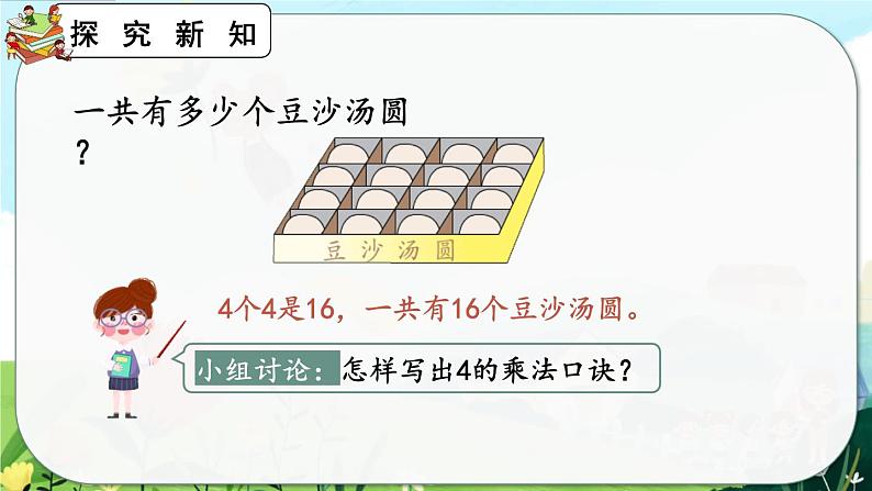 【最新教材插图】人教版数学二上 4.2.4《4和1的乘法口诀》课件+教案+练习05