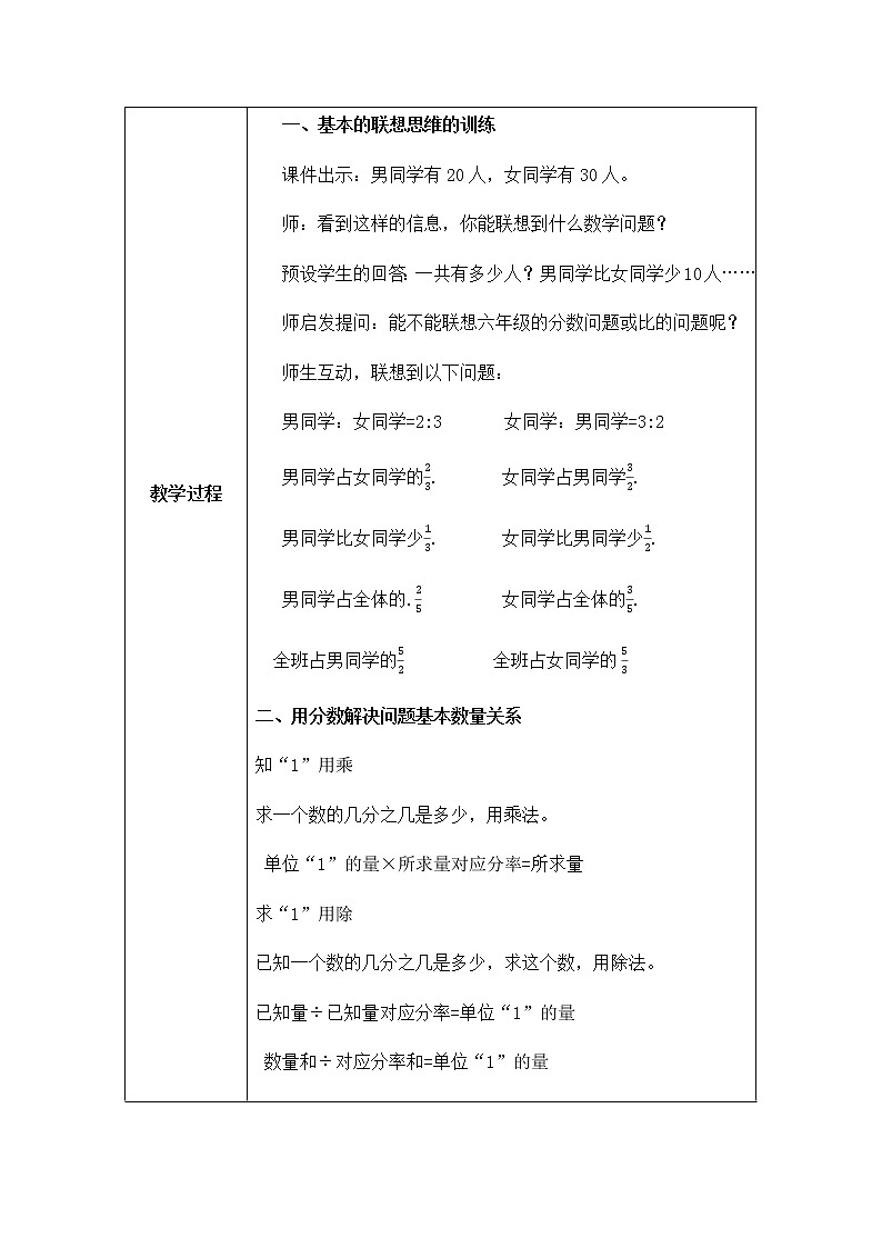 数学六年级上册教案-9 总复习用分数解决问题-人教版03