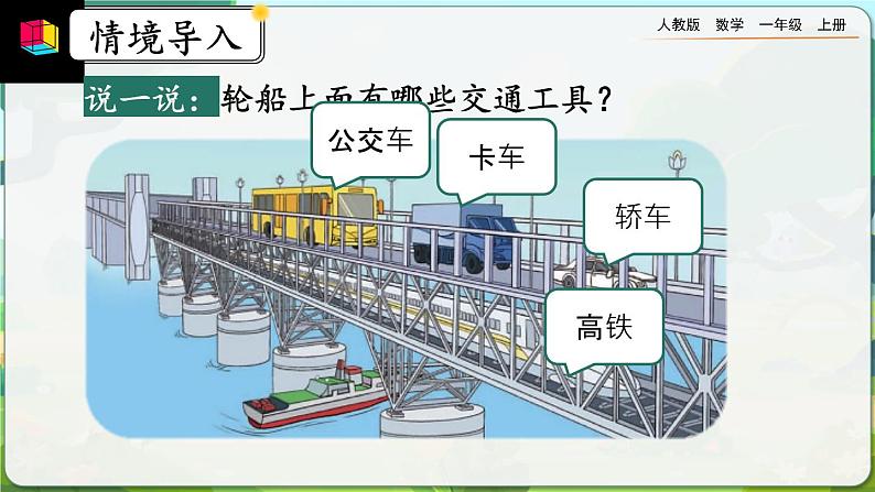 【最新教材插图】人教版数学一上 2.1《认识“上、下、前、后”》课件+教案+练习03