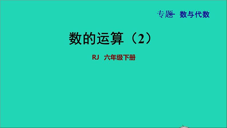 2022六年级数学下册第6单元总复习专题一数与代数第4课时数的运算2授课课件新人教版01