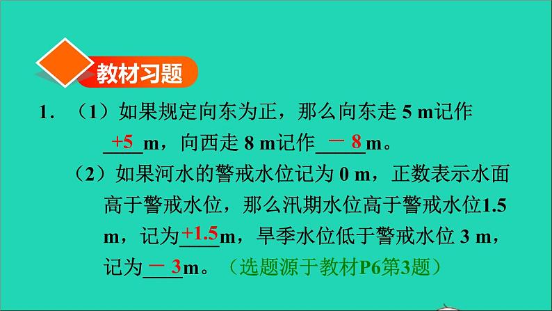 2022六年级数学下册第1单元负数第2课时正负数的表示习题课件新人教版02