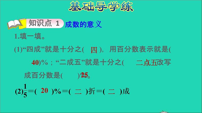 2022六年级数学下册第2单元百分数二第2课时成数习题课件新人教版05