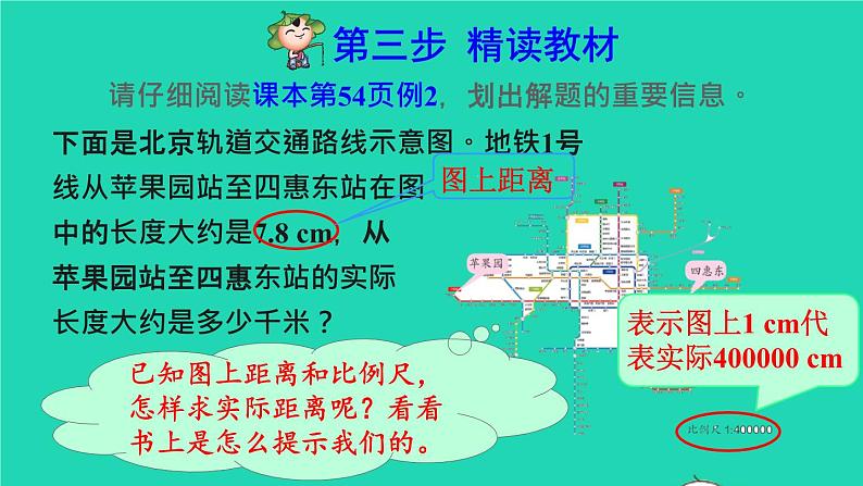 2022六年级数学下册第4单元比例第7课时比例尺2求实际距离预习课件新人教版第5页