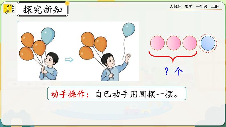 【最新教材插图】人教版数学一上 3.10《认识减法》课件+教案+练习04