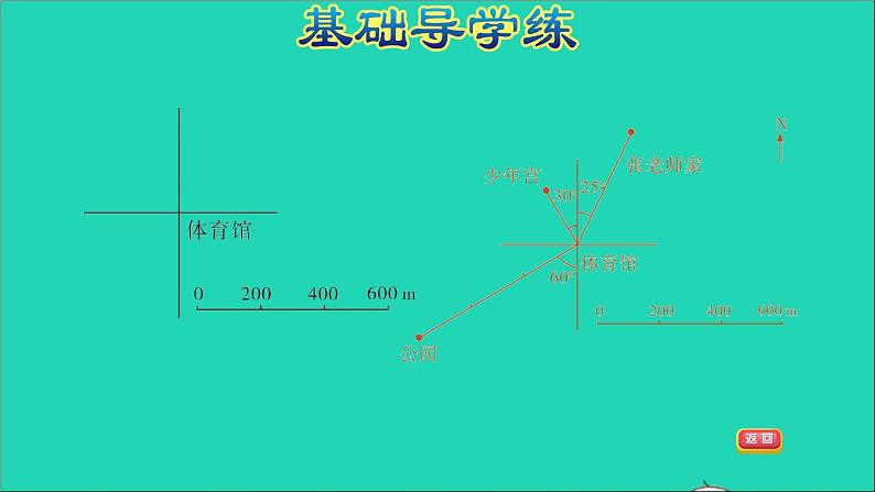 2022六年级数学下册第5单元确定位置第2课时用方向和距离在平面图上表示物体位置习题课件苏教版第4页