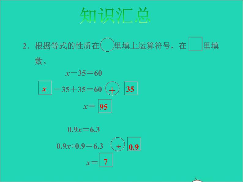 2022六年级数学下册第7单元总复习1数与代数第8课时简易方程授课课件苏教版06