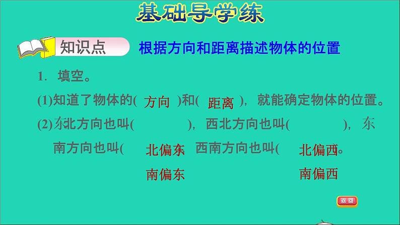 2022六年级数学下册第5单元确定位置第1课时用方向和距离确定位置习题课件苏教版03