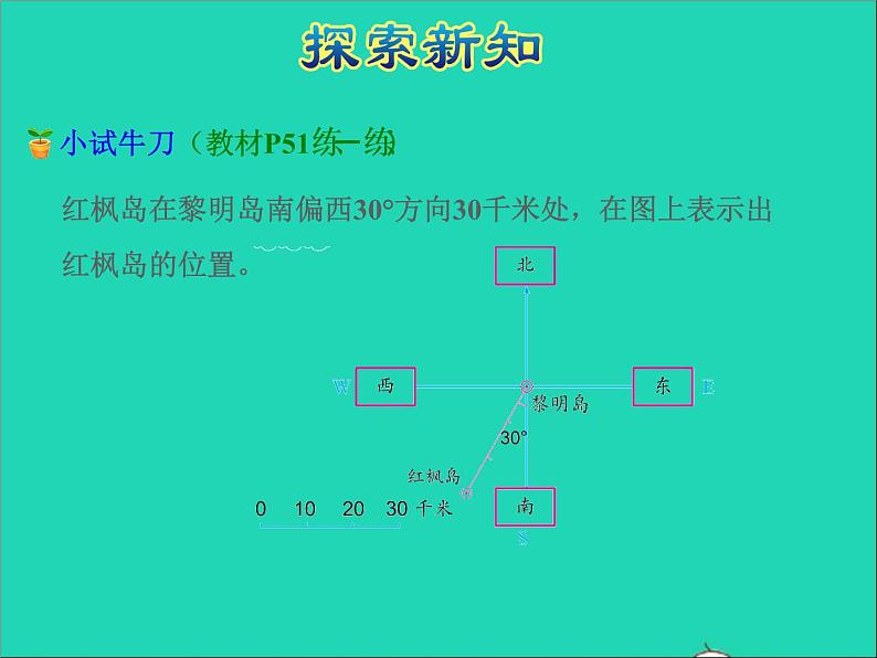 2022六年级数学下册第5单元确定位置第2课时用方向和距离在平面图上表示物体位置授课课件苏教版第6页