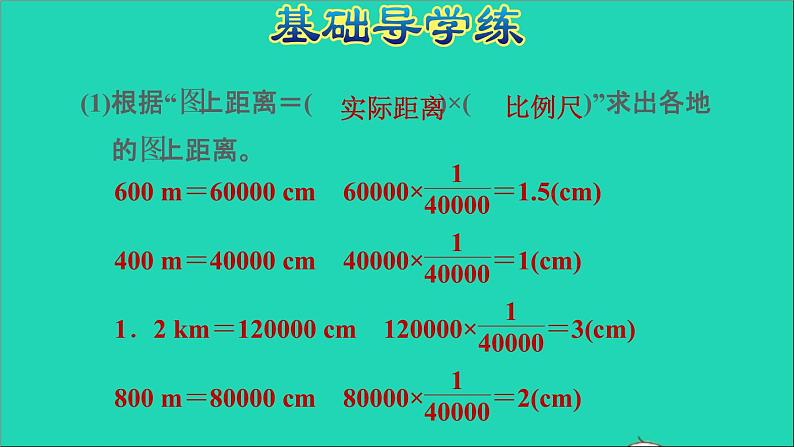 2022六年级数学下册第4单元比例第6课时比例尺的应用习题课件苏教版第6页