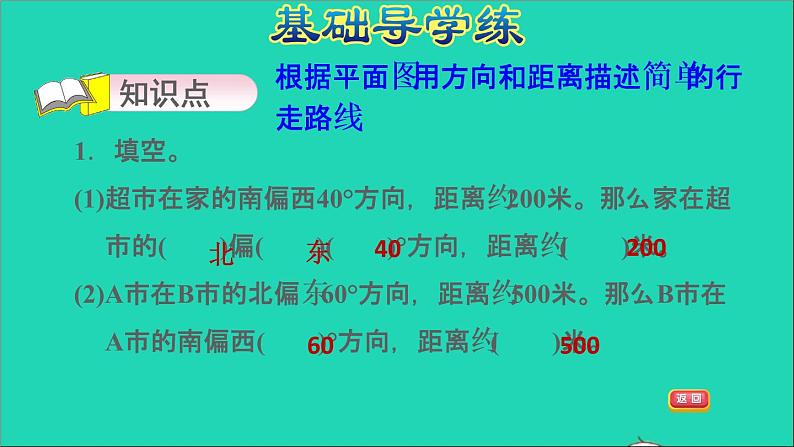 2022六年级数学下册第5单元确定位置第3课时描述简单的行走路线习题课件苏教版03