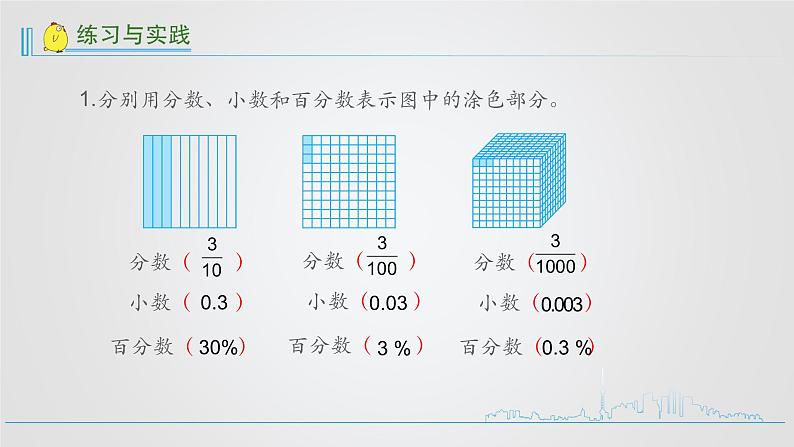 小学数学六下  第7单元  第3课时  分数、百分数的认识整理与复习  学习课件第6页