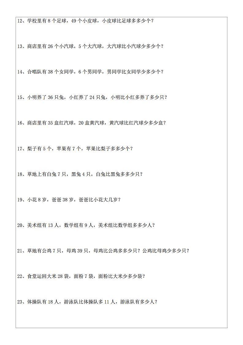 1年级数学应用题大全 (含答案).doc第2页