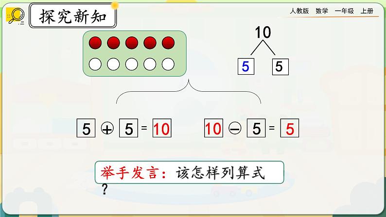 【最新教材插图】人教版数学一上 5.17《10的加减法》课件+教案+练习08