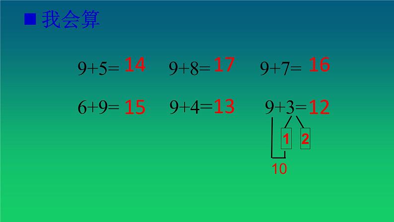 西师大一上数学 8加几 课件第2页