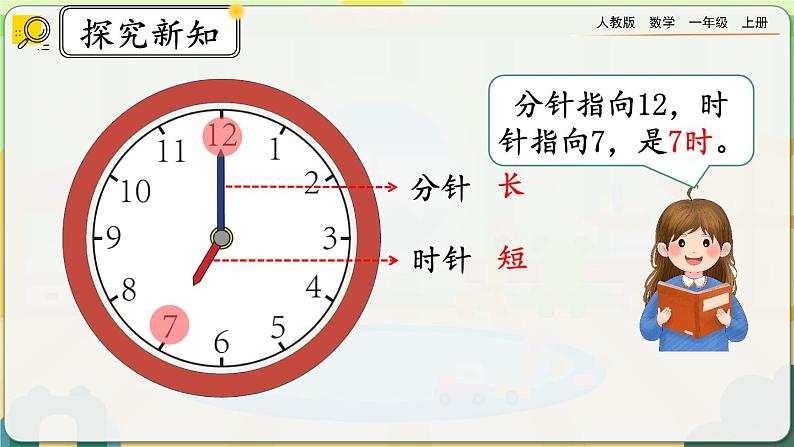 【最新教材插图】人教版数学一上 7.1《认识整时》课件+教案+练习05