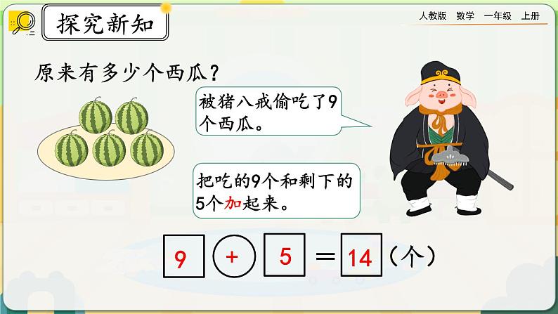 【最新教材插图】人教版数学一上 8.11《整理和复习》课件+教案+练习08