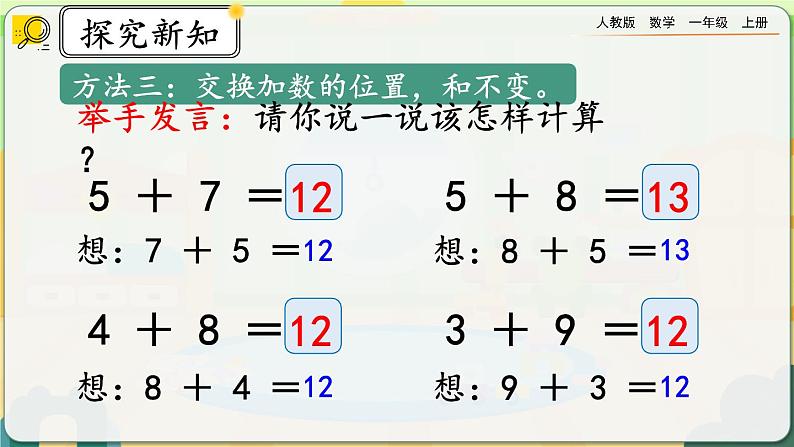 【最新教材插图】人教版数学一上 8.6《5、4、3、2加几》课件+教案+练习08